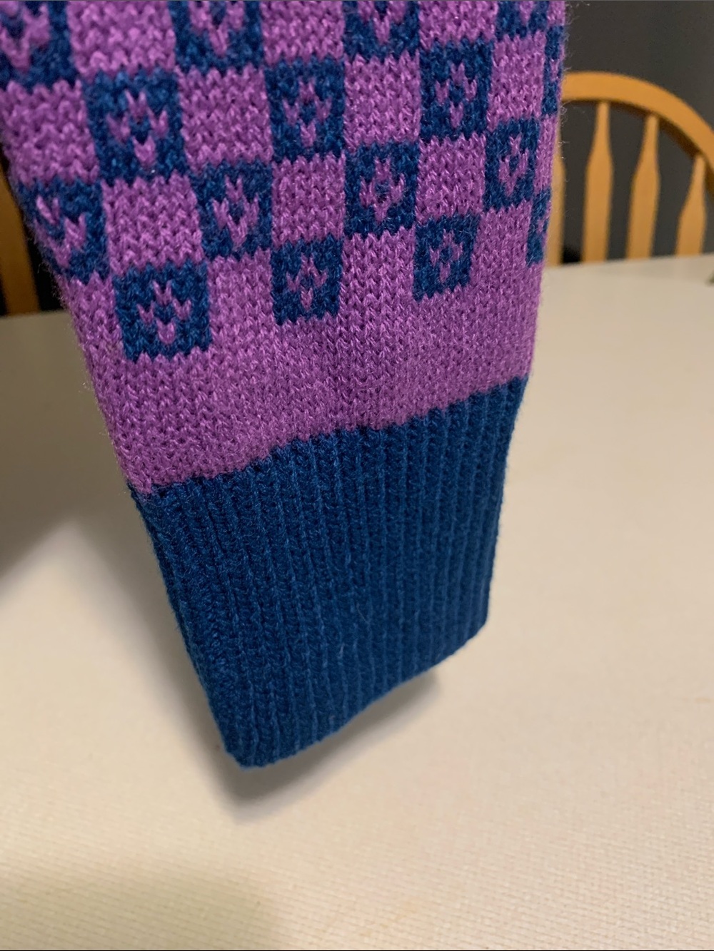 Stranger Things Inspired Blue & Purple Scottie Dog Cardigan Sweater NWzt - Picture 4 of 8